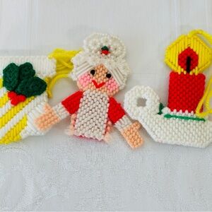 Lot Handmade Christmas Ornaments Push Pin Bells Bead Sequin Gingerbread 13